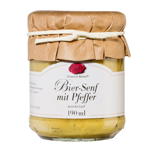 Biersenf mit Pfeffer