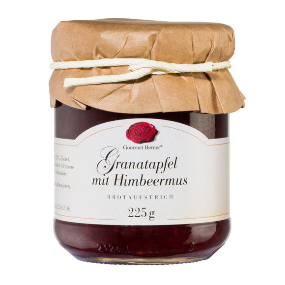 Granatapfel mit Himbeermus Fruchtaufstrich