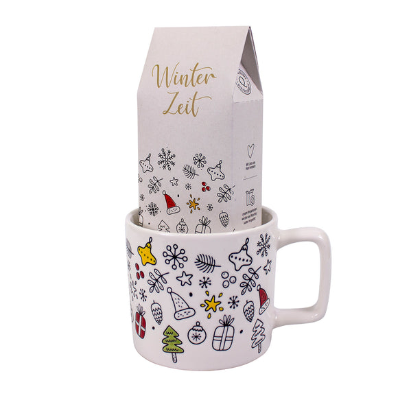 Tasse mit Teebox - Winter Zeit