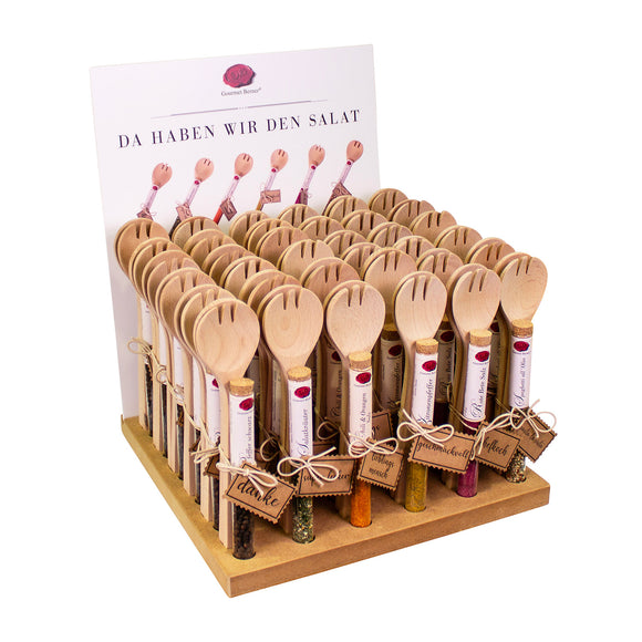 Holzdisplay - Salatbesteck/Vitro