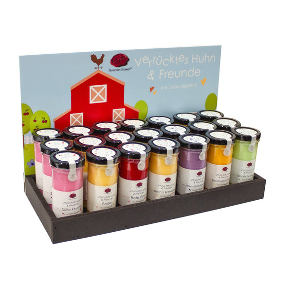 Holzdisplay - Verrückte Hühner